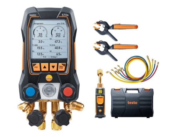Rinkinys Testo 570s - skaitmeninio  4 krypčių kolektorius su  4 žarnų užpildymo rinkiniu