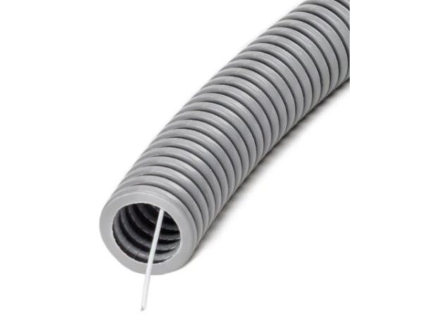 Vamzdis spiralinis pilkas D60mm (30m rulone)
